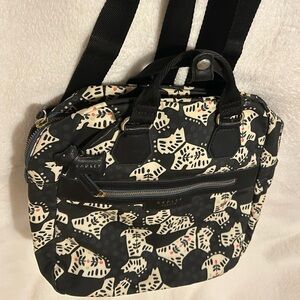 RADLEY LONDON Black and Cream Patterned Backpack